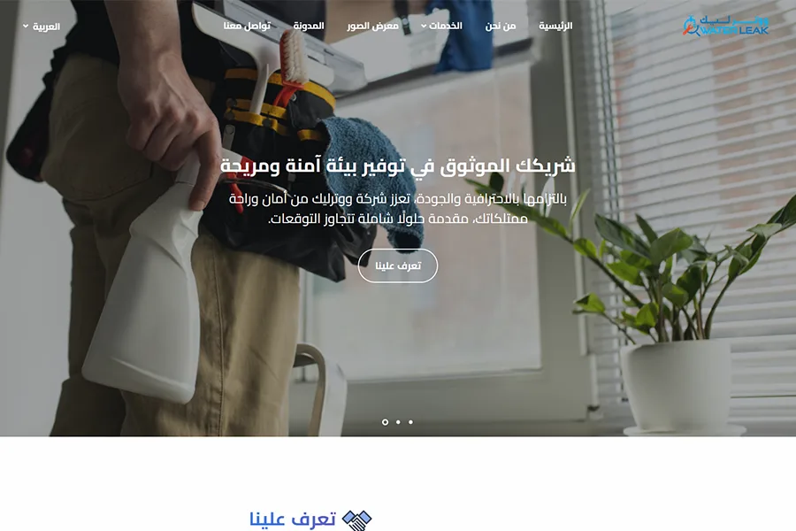 تصميم وبرمجة موقع لشركة ووتر ليك